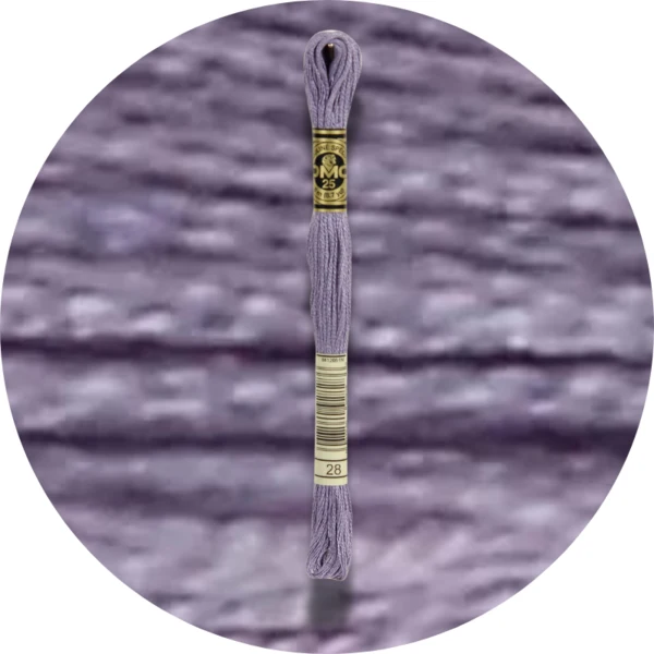 DMC Mouliné Spécial 25 Broderigarn, Ensfarvet, Blå/Lilla nuancer
